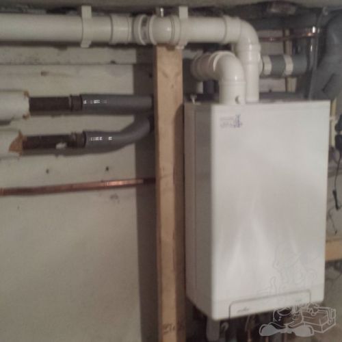 cv ketel vervangen in een kelder met een flexibele rookgasafvoer door het bestaande kanaal en de luchttoevoer apart van buiten 